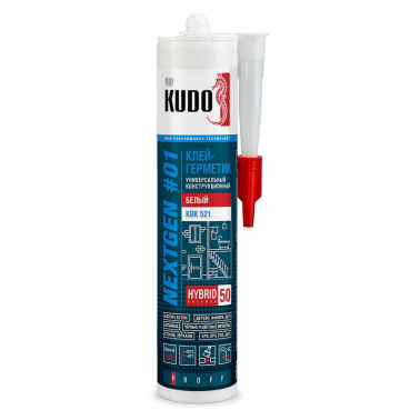 Клей-герметик конструкционный KUDO NEXTGEN KBK 521 на основе гибридных полимеров белый 280 мл