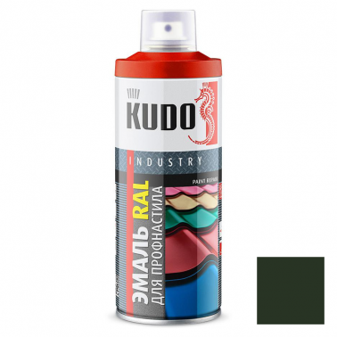 Эмаль аэрозольная для металлочерепицы и профнастила KUDO бутылочно зеленая RAL 6007 520 мл