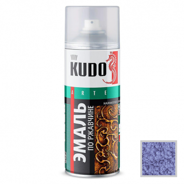 Эмаль аэрозольная молотковая по ржавчине KUDO серебристо-фиолетовая