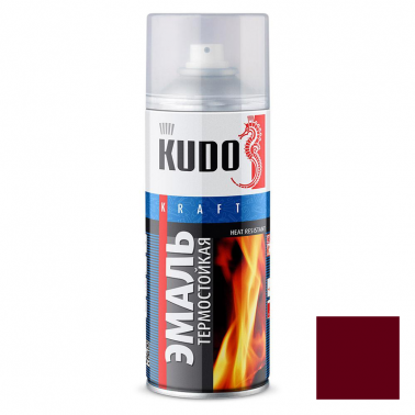 Эмаль аэрозольная термостойкая KUDO красно-коричневая
