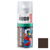 Грунт-эмаль аэрозольная для пластика KUDO коричневая RAL 8017