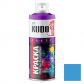 Краска аэрозольная меловая смываемая KUDO голубая флуоресцентная
